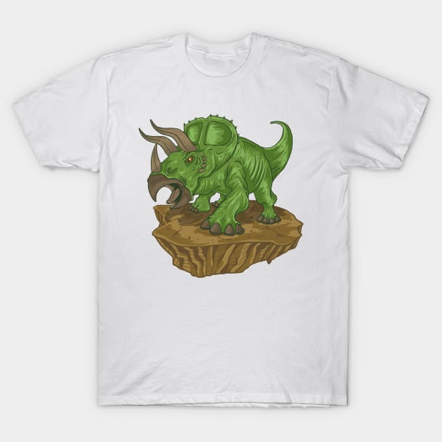 Cute cartoon triceratops is screaming T-Shirt by leenhat